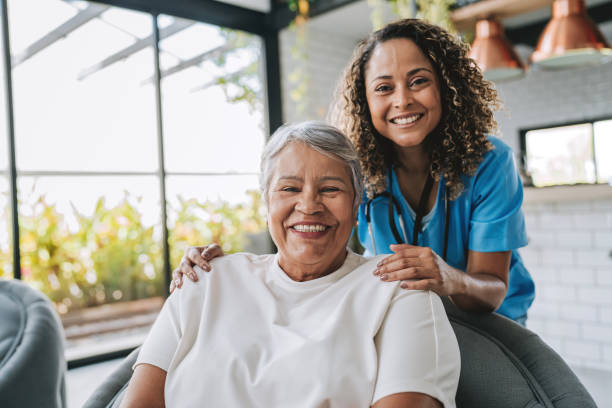 Caregiver holding hands